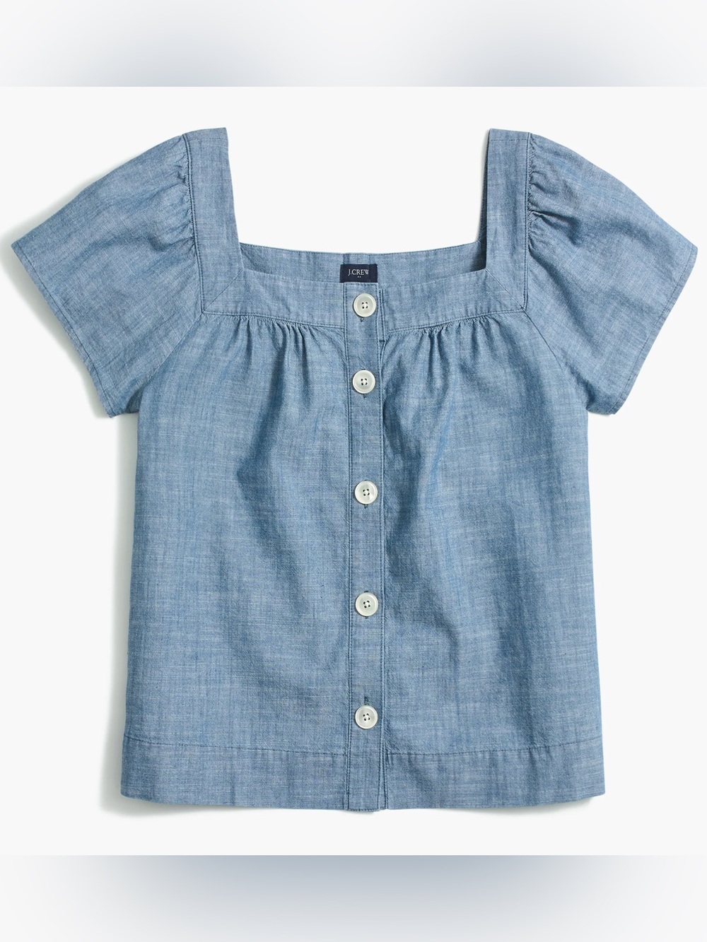 J CREW Square Neck Chambray Top SIZE SMALL Cotton style AO603
